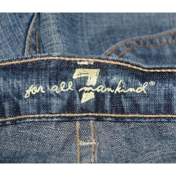 Ladies Seven for All Mankind Wide Leg Crop Vintage Dojo Jeans Size 32 Light Wash - Picture 9 of 12